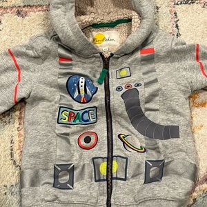 Mini Boden 4/5 Space Zip Up Hoodie